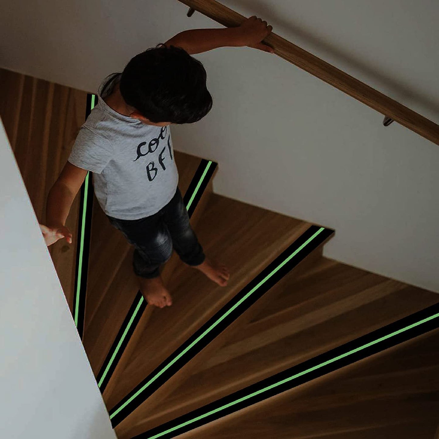 Anti-Skid Tape for Stairs | Black and Glow Tape for Stairs, Floor, and Ramps Heavy Duty Adhesive Non-Slip Tape | Black – Glow 18Mx50MM | Safety Anti Slip tape