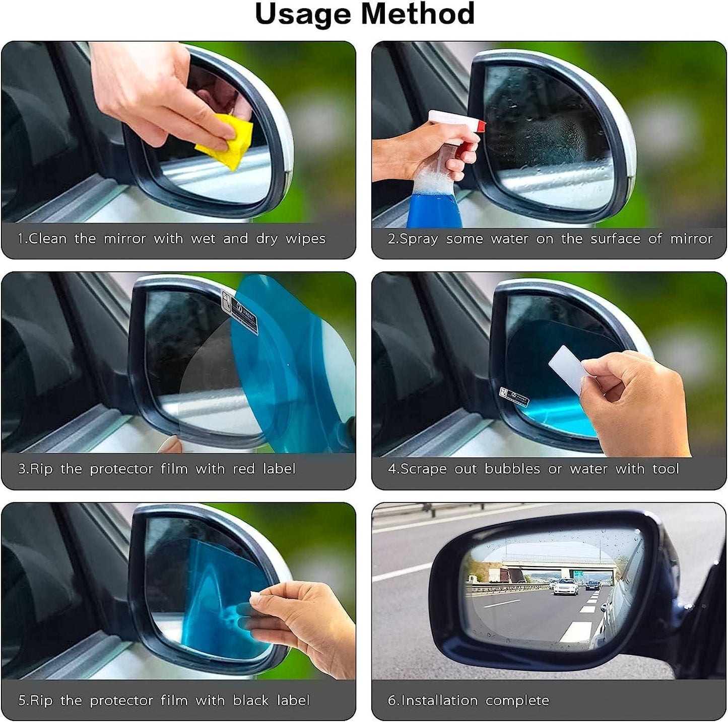 Anti Fog Anti Mist Car Flim - 2window+ 2mirrors