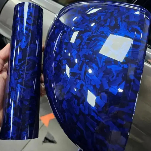 Blue Forged Carbon Wrapping Vinyl