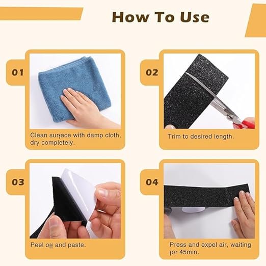 Anti-Skid Tape For Stairs High Traction Abrasive Tape for Slippery Floors, Staircase, Ramps, Indoor, Outdoor |5Mx 50MM (Black) - 1 Pack|