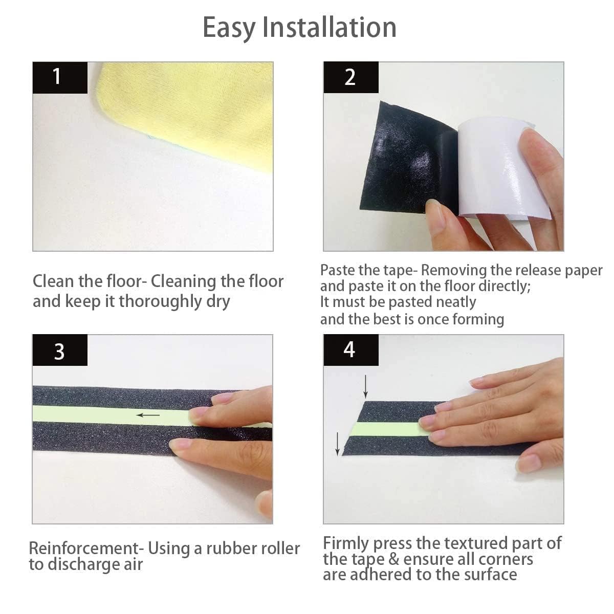 Anti-Skid Tape for Stairs | Black and Glow Tape for Stairs, Floor, and Ramps Heavy Duty Adhesive Non-Slip Tape | Black – Glow 18Mx50MM | Safety Anti Slip tape