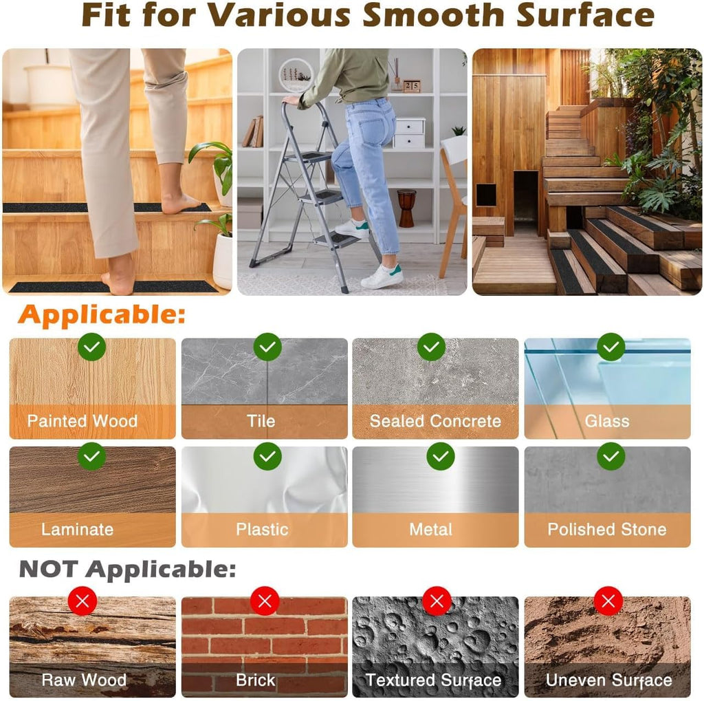 Anti-Skid Tape For Stairs High Traction Abrasive Tape for Slippery Floors, Staircase, Ramps, Indoor, Outdoor |5Mx 50MM (Black) - 1 Pack|