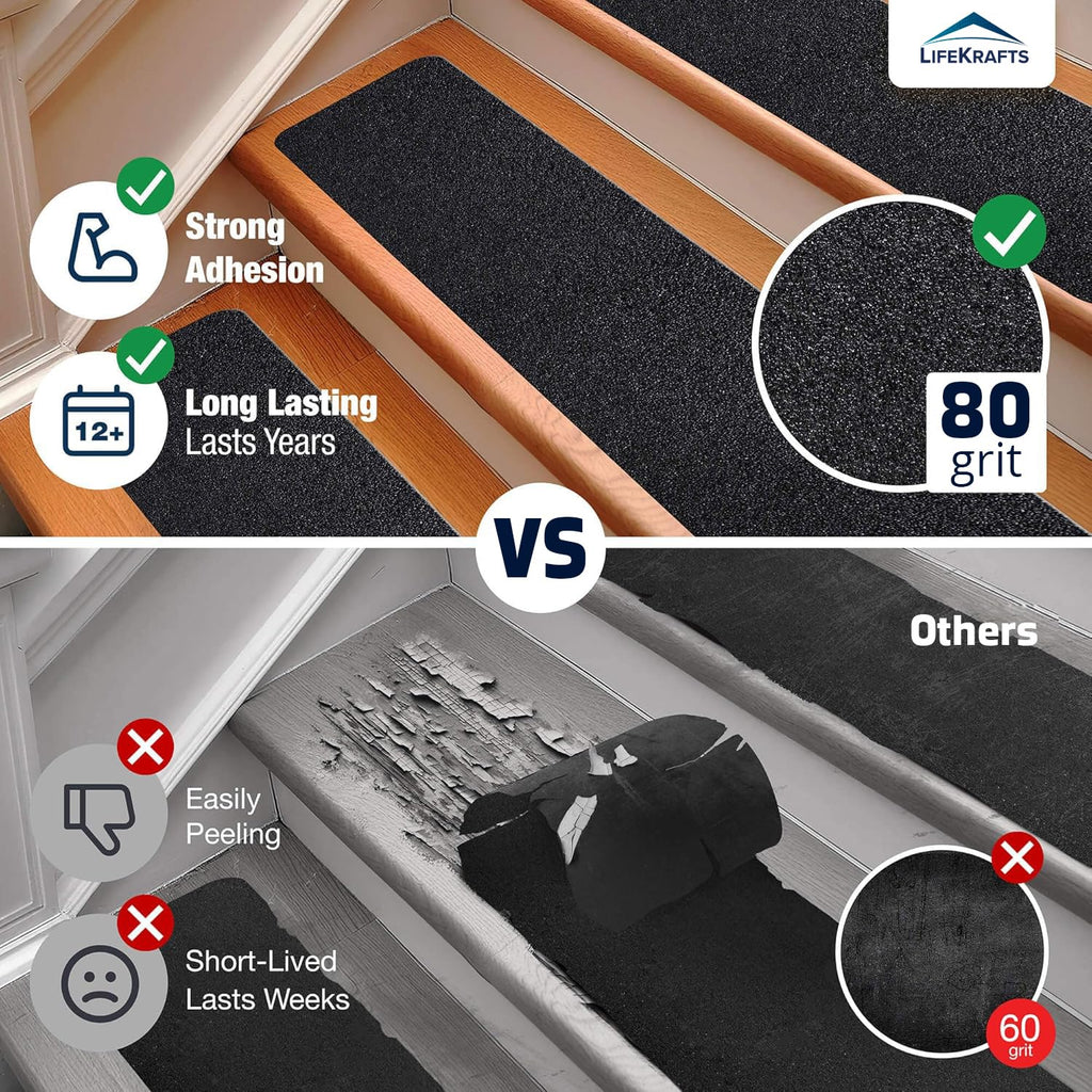 Anti-Skid Tape For Stairs High Traction Abrasive Tape for Slippery Floors, Staircase, Ramps, Indoor, Outdoor |5Mx 50MM (Black) - 1 Pack|