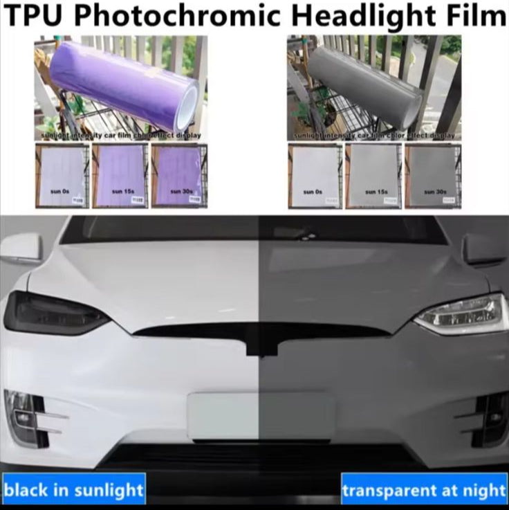 Photochromic Headlight Tint- Purple & Black