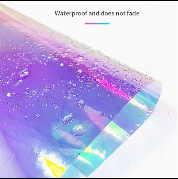 Red Iridescent Window Film, Holographic Window Tint Decorative Dichroic Film Colored Rainbow Film