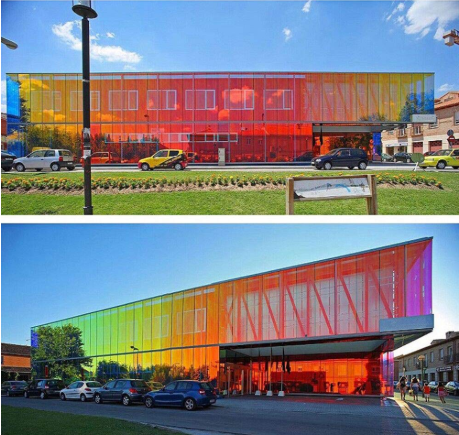 Red Iridescent Window Film, Holographic Window Tint Decorative Dichroic Film Colored Rainbow Film