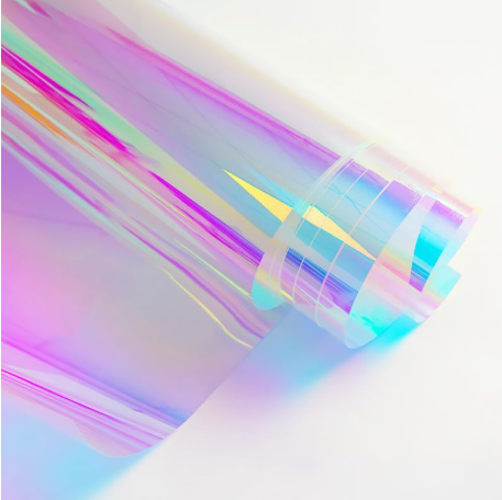 Blue Iridescent Window Film, Holographic Window Tint Decorative Dichroic Film Colored Rainbow Film