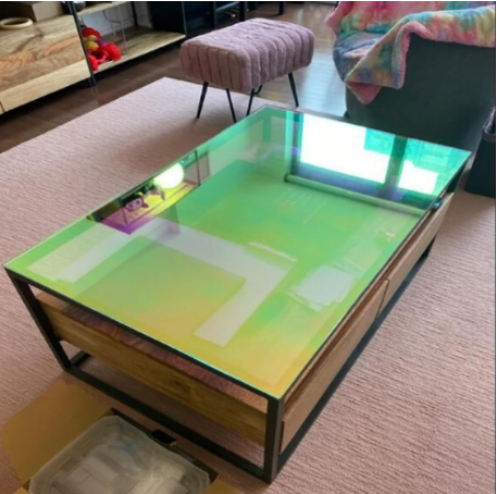 Blue Iridescent Window Film, Holographic Window Tint Decorative Dichroic Film Colored Rainbow Film