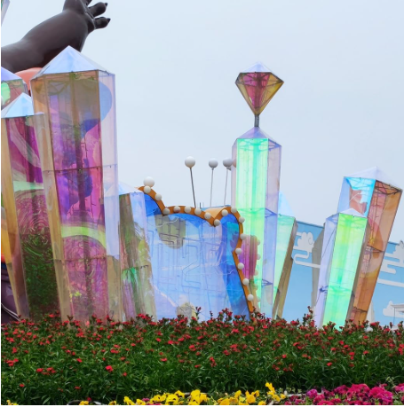 Blue Iridescent Window Film, Holographic Window Tint Decorative Dichroic Film Colored Rainbow Film