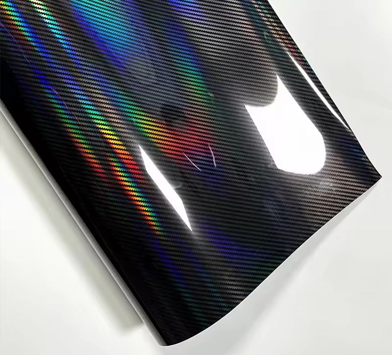 Black Carbon Fiber with 5D Gloss Lazer Rainbow