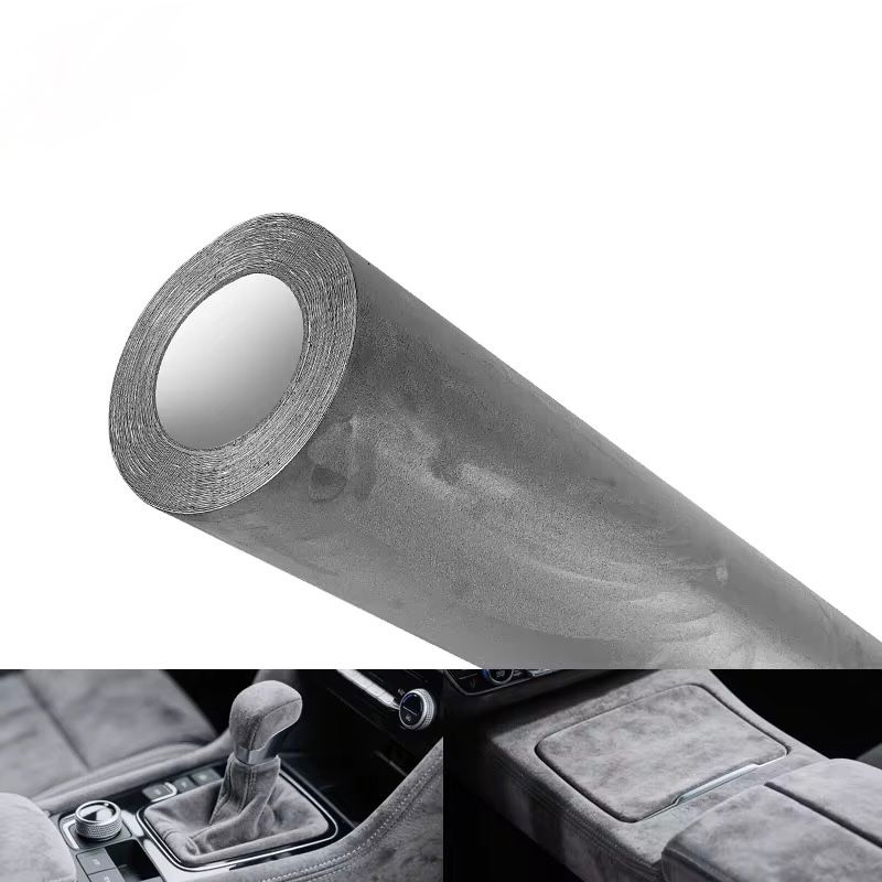 Grey Suede Car Interior Wrapping Fabric