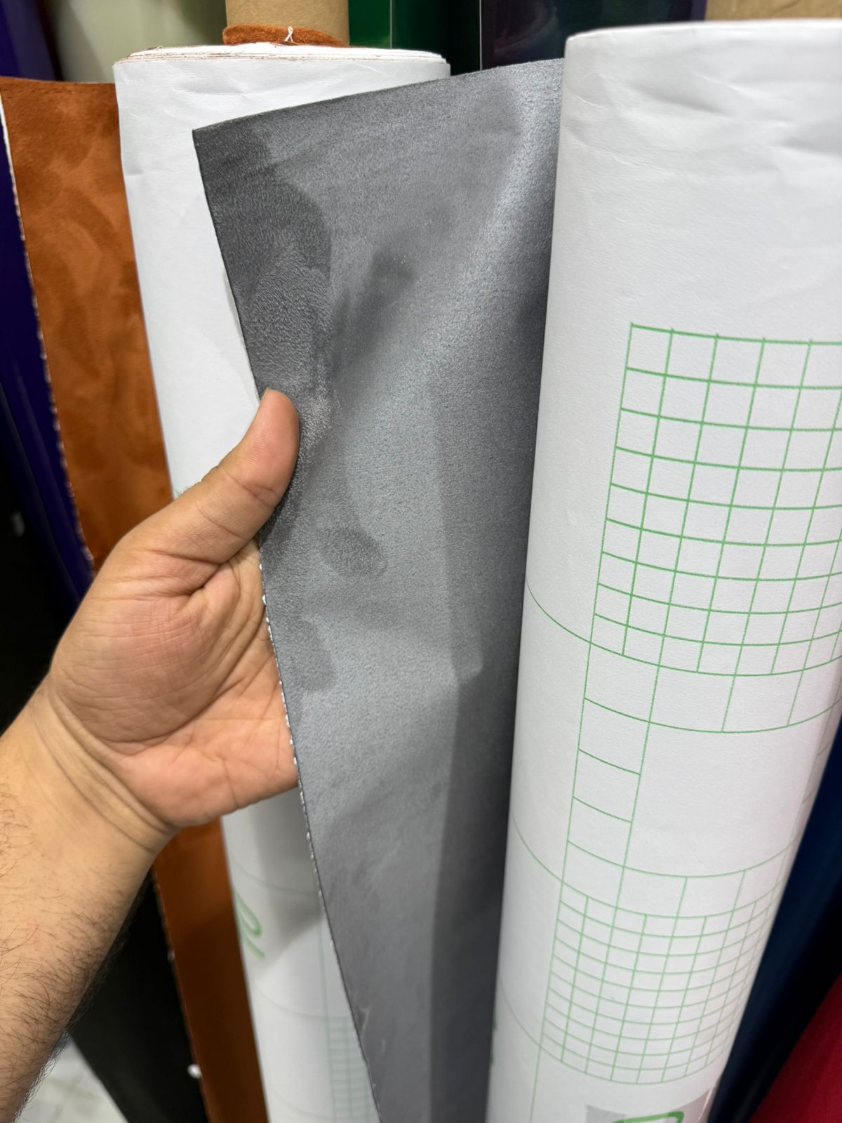 Grey Suede Car Interior Wrapping Fabric