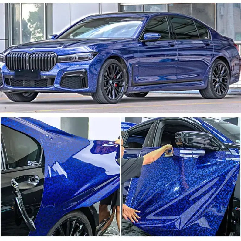 Blue Forged Carbon Wrapping Vinyl