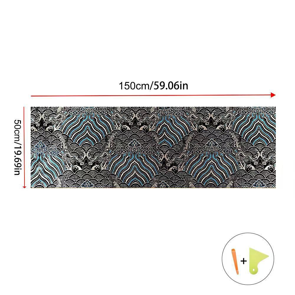 Black Blue Alcantara Fabirc