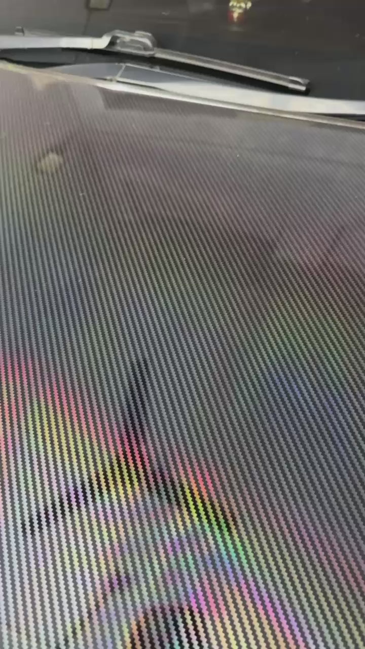 Black Carbon Fiber with 5D Gloss Lazer Rainbow