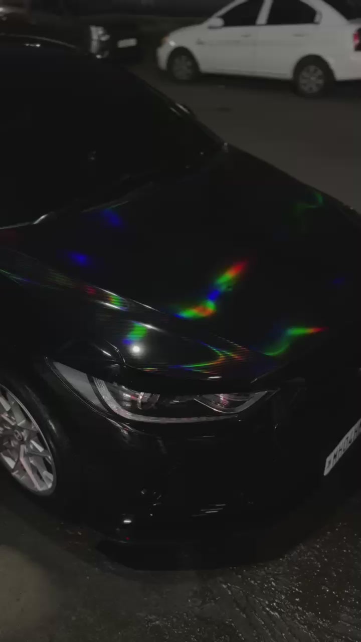 Black Carbon Fiber with 5D Gloss Lazer Rainbow